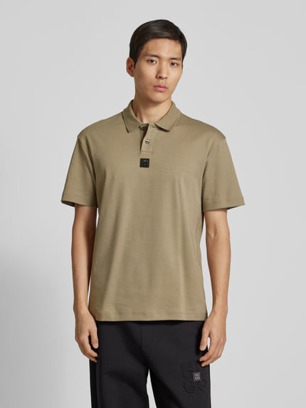 HUGO koszulka polo o kroju regular fit z naszywką z logo model 'Deabono' Jasnobrązowy 4