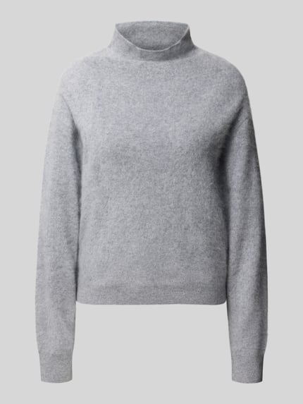 Produktfoto, grauer Loose Fit Pullover aus Woll-Kaschmir-Mix Modell 'Frosella' von BOSS, unifarben, Strick, gerippte Abschlüsse