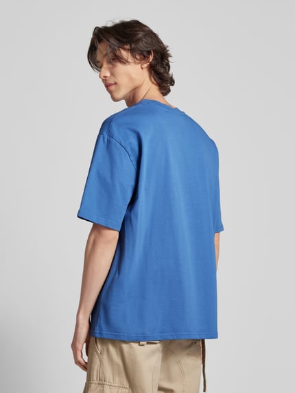 PEGADOR Oversized T-Shirt mit Label-Print Modell 'GILFORD' Blau 5