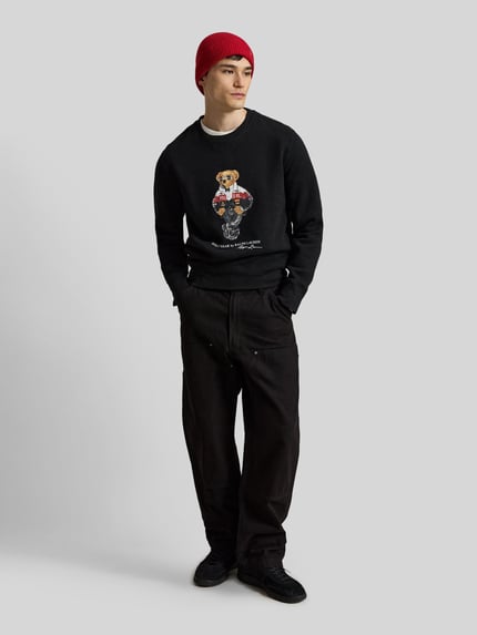 Polo Ralph Lauren Regular Fit Sweatshirt mit ikonischem Bären-Motivprint aus Baumwollmix Black 1