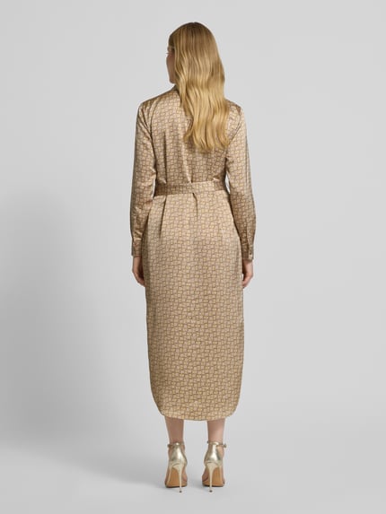Lauren Ralph Lauren Hemdblusenkleid mit Bindegürtel Modell 'KAYIN' Beige Melange 5