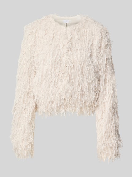 Jake*s Cocktail Webpelzjacke mit Federnoptik Modell 'FeatherFluffy' Ecru Melange 1