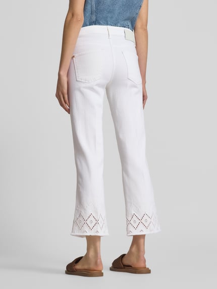 CAMBIO Flared Jeans mit Lochstickerei Modell 'FRANCESCA' Offwhite 5