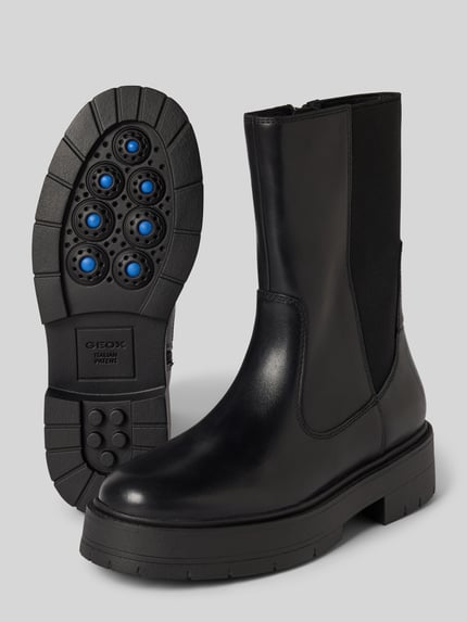 Geox Chelsea Boots aus Leder mit Plateausohle Modell 'SPHERICA' Black 4