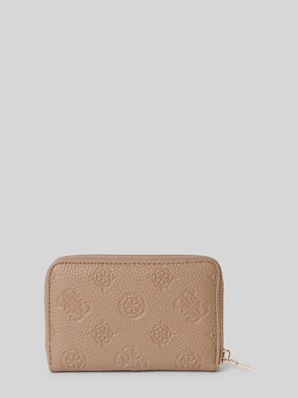 GUESS Portemonnaie mit Label-Applikation Modell 'CRESIDIA' Taupe 2