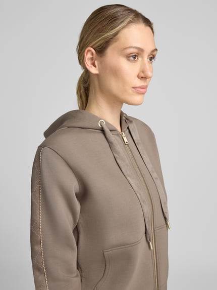 GUESS Relaxed Fit Sweatjacke mit Viskose-Anteil Taupe 3