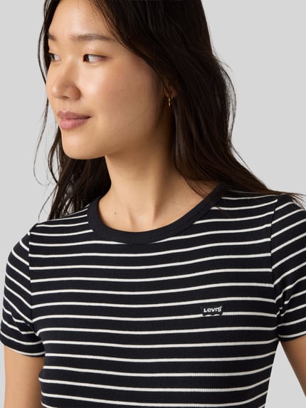 Levi's® Slim Fit T-Shirt aus Baumwoll-Mix Modell 'HAYES' Anthrazit 3
