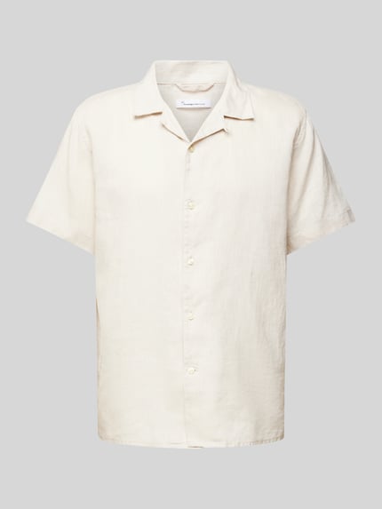 KnowledgeCotton Apparel Box Fit Freizeithemd mit Reverskragen Beige 2
