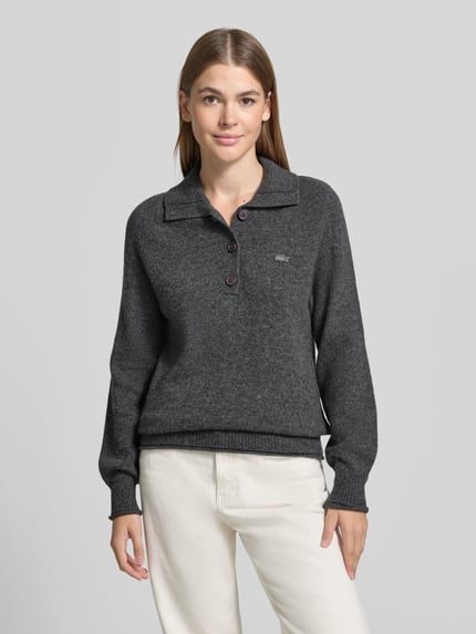 Lacoste Regular Fit Pullover aus reiner Wolle  Anthrazit 4