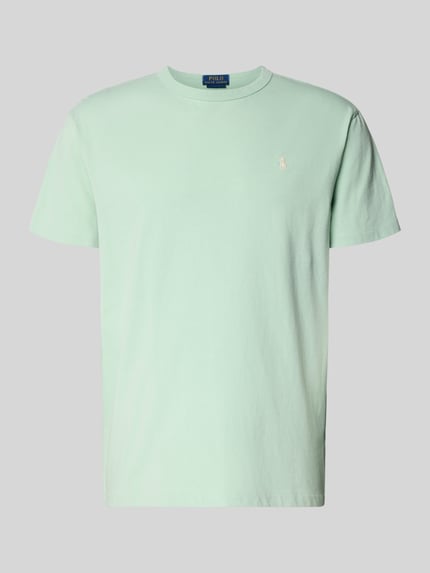 Productfoto, Regular Fit T-Shirt uit zuiver katoen van Polo Ralph Lauren in effen mintgroen, korte mouw, ronde hals, logo-detail, webstof.