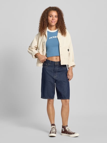 Dickies Cropped T-Shirt mit Label-Print Hellblau 1