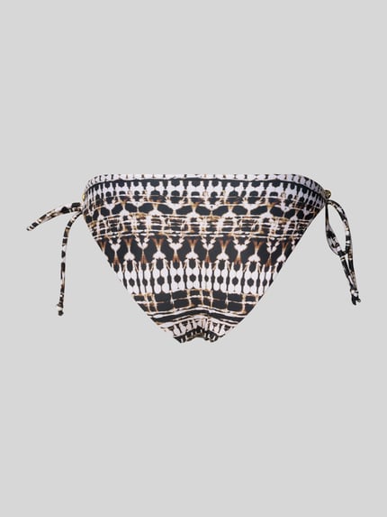 Produktfoto, Bikini-Slip mit seitlicher Schnürung Modell 'TOGO MAGO' von DORINA im Material-Mix mit Stretch-Anteil, Optik:Allover-Muster