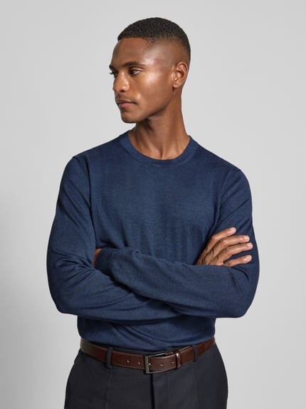 MCNEAL Strickpullover mit gerippten Abschlüssen Marine Melange 3