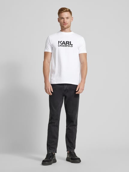 Karl Lagerfeld T-shirt z nadrukiem z logo Biały 1