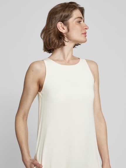 MM by Max Mara Maxikleid mit Rundhalsausschnitt Modell 'SUPREMO' Ecru 3