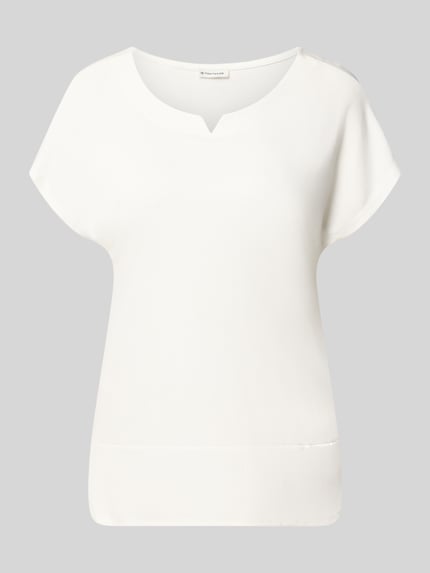 Produktfoto, Regular Fit T-Shirt aus Modal-Mix von Tom Tailor in Weiß mit glatter Oberfläche, Damen T-Shirt von Tom Tailor