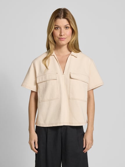 Jake*s Studio Woman Relaxed Fit Jeansbluse mit Brustpattentaschen Offwhite 4