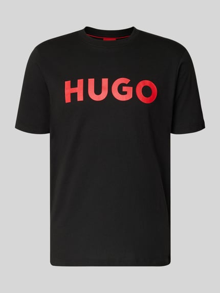 HUGO T-Shirt mit Label-Schriftzug Modell 'DULIVIO' Black 2