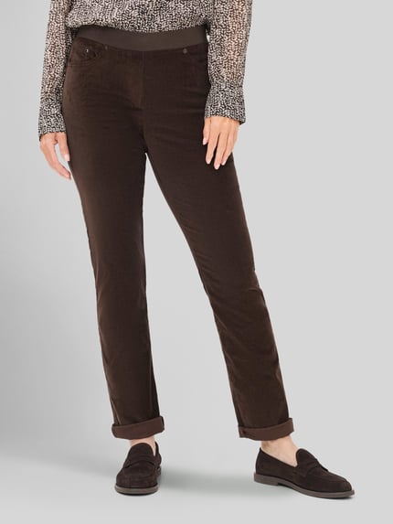 Raphaela By Brax slim fit jeans van katoen- en viscosemix model 'Pamina' Donkerbruin - 4