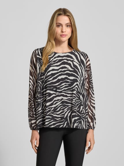 ZABAIONE Blouseshirt met plissévouwen, model 'Al44bii' Zwart - 4