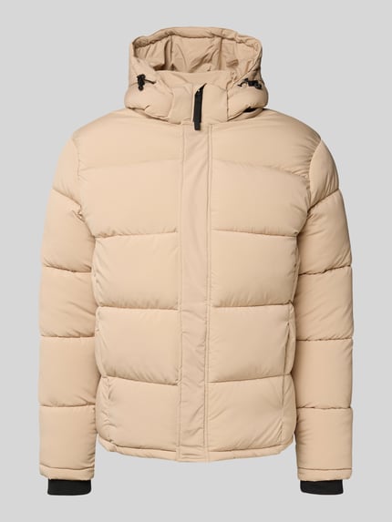 Pepe Jeans Regular Fit Steppjacke mit abnehmbarer Kapuze Modell 'JOBIAS' Beige 2