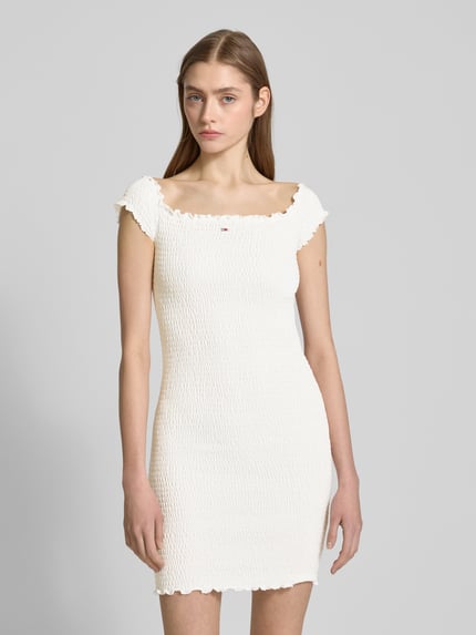 Tommy Jeans knitwear mini-jurk met carmenhals Wit - 4