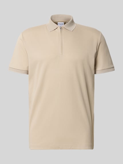 Selected Regular fit poloshirt van katoenmix, model 'FAVE' Beige - 2