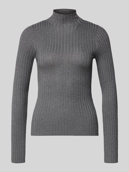 Liu Jo White Strickpullover mit Stehkragen Anthrazit 2