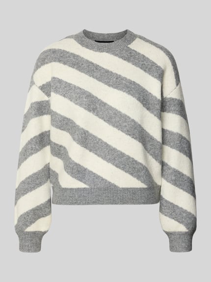 VERO MODA Pullover mit gerippten Abschlüssen Mittelgrau Melange 2