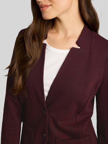 Tom Tailor Regular Fit Blazer mit aufgesetzten Taschen Bordeaux 3