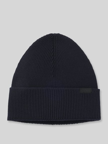 HUGO Beanie mit dezentem Logo-Detail Modell 'Xential' Marine 1