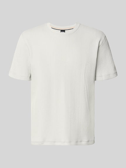 BOSS t-shirt o kroju regular fit z fakturą wafla model 'STRUCTURE' Jasnoszary 2