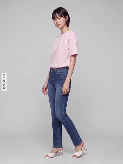 TONI Straight Fit Jeans aus Baumwoll-Mix Modell 'LIV' Blau 1