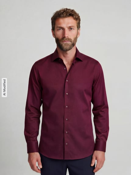 Seidensticker Slim Fit Businesshemd aus reiner Baumwolle Bordeaux 4