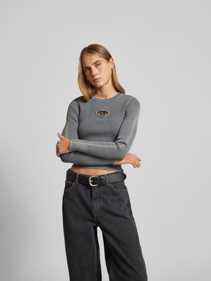Diesel shirt met lange mouwen met labeldetail Lichtgrijs - 4