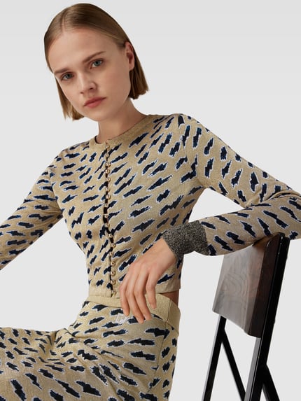 Rabanne cardigan met all-over motief Lichtgeel - 3
