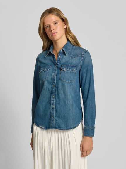 Levi's® 300 relaxed fit jeanshemd van puur katoen Blauw - 4