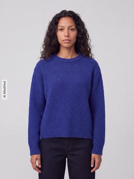 PIECES Regular Fit Pullover mit Woll-Anteil Modell 'ALLY' Royal 4