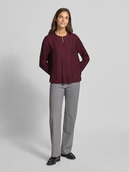 Tommy Hilfiger Relaxed Fit Langarmbluse aus reiner Viskose Bordeaux 1