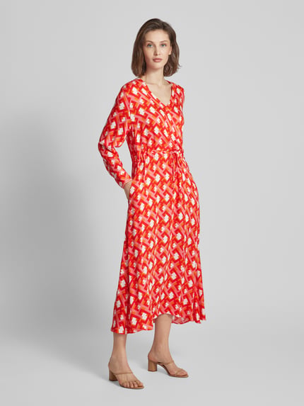 Smith and Soul Jurk van viscose met all-over motief Koraal - 1
