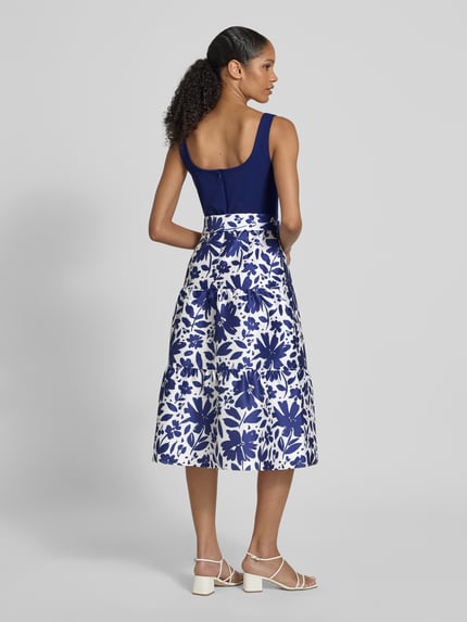Adrianna Papell Cocktailjurk in 2-in-1-look met steekzakken Donkerblauw - 5