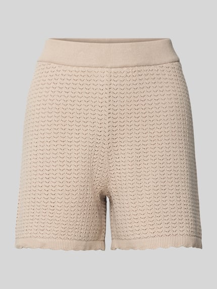 PIECES Regular Fit Strickshorts aus reiner Baumwolle Modell 'SCOUT' Sand 2
