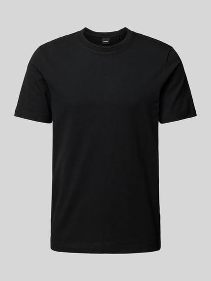 BOSS T-Shirt in unifarbenem Design Modell 'TIBURT' Black 2