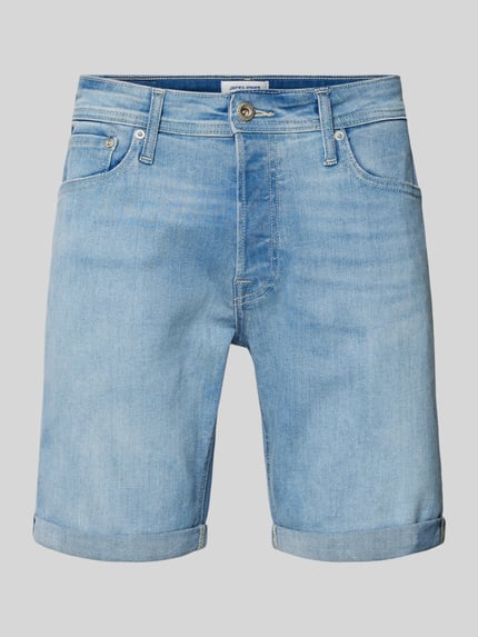 JACK & JONES Szorty jeansowe o kroju regular fit z 5 kieszeniami model ‘RICK’ Jeansowy niebieski 2