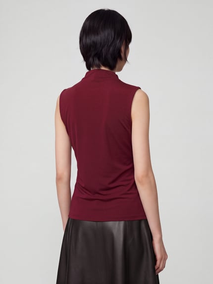 PIECES Slim Fit Tanktop mit Mock Neck Modell 'MADISON' Bordeaux 5