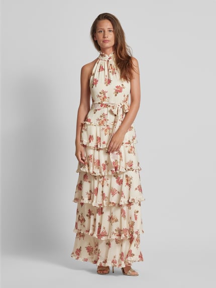 Lauren Ralph Lauren Avondjurk met ruches, model 'SANURA' Offwhite - 4