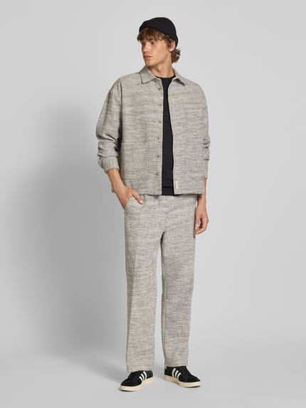 BLKVIS Regular Fit Stoffhose mit Strukturmuster Offwhite 1