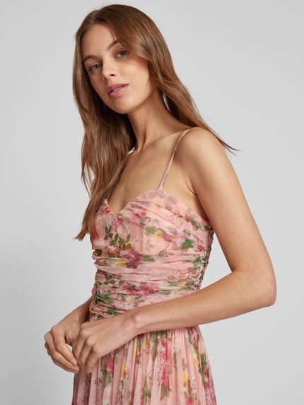 Lace & Beads Abendkleid mit Herz-Ausschnitt Pink 3