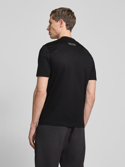 HUGO t-shirt o kroju slim fit z czystej bawełny model 'DIMERSOM' Czarny 5
