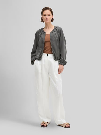 Marc O'Polo Loose Fit Jacke aus Lyocell-Leinen-Mix Dunkelgrau 1
